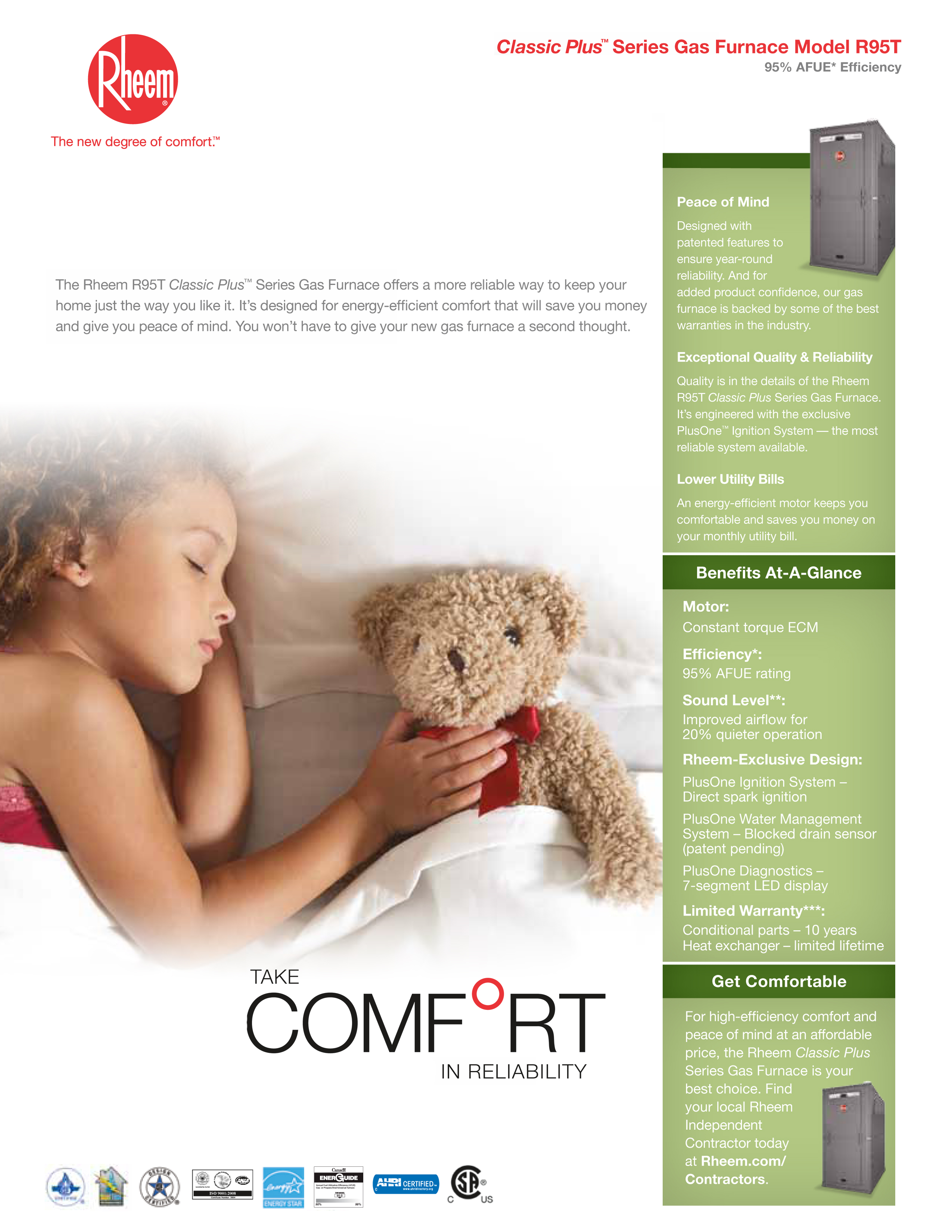 3 Ton Rheem 16 SEER 85K BTU System RA1636AJ1NA, 95+% Furnace, RCF3621MTAMCA